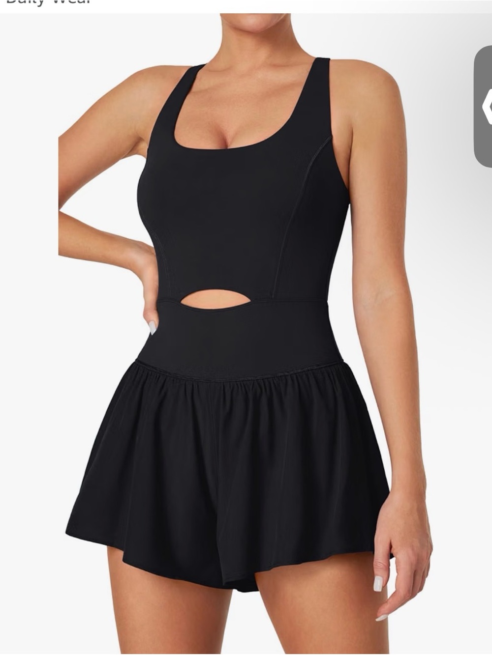 Black Keyhole One-Piece Athletic Romper